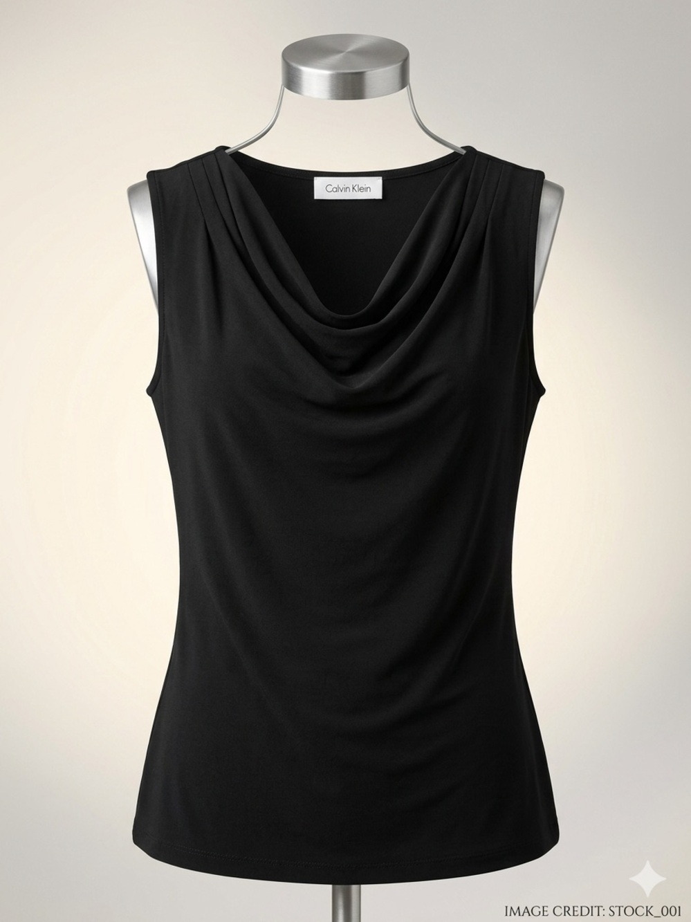 Calvin Klein Black Sleeveless Cowl Neck Top